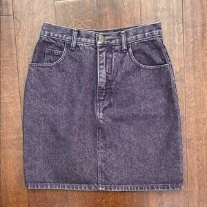Vintage 80s Guess Grape Purple Acid Wash Denim Skirt, Size 4